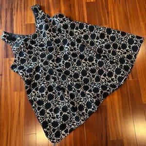 ModCloth Black‎ Gold Dress Textured Floral Sleeveless A-Line Mini Plus Size 4X